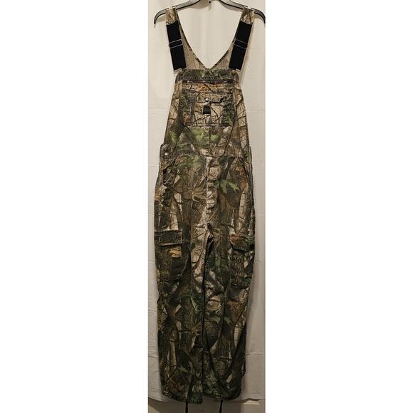 Vintage Liberty Camo Bib Overalls Men’s Size 42x32 Button Fly Hunting - Picture 1 of 8